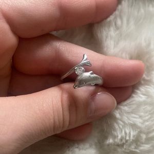 Dolphin sterling silver ring